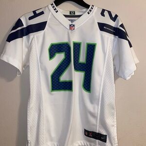 Marshawn Lynch White Seahawks Jersey
